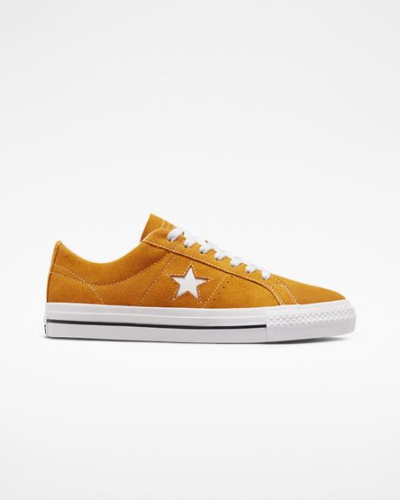 Tenis Skate Converse One Star Pro Masculino Douradas Laranja Branco Pretas | PT E07P841